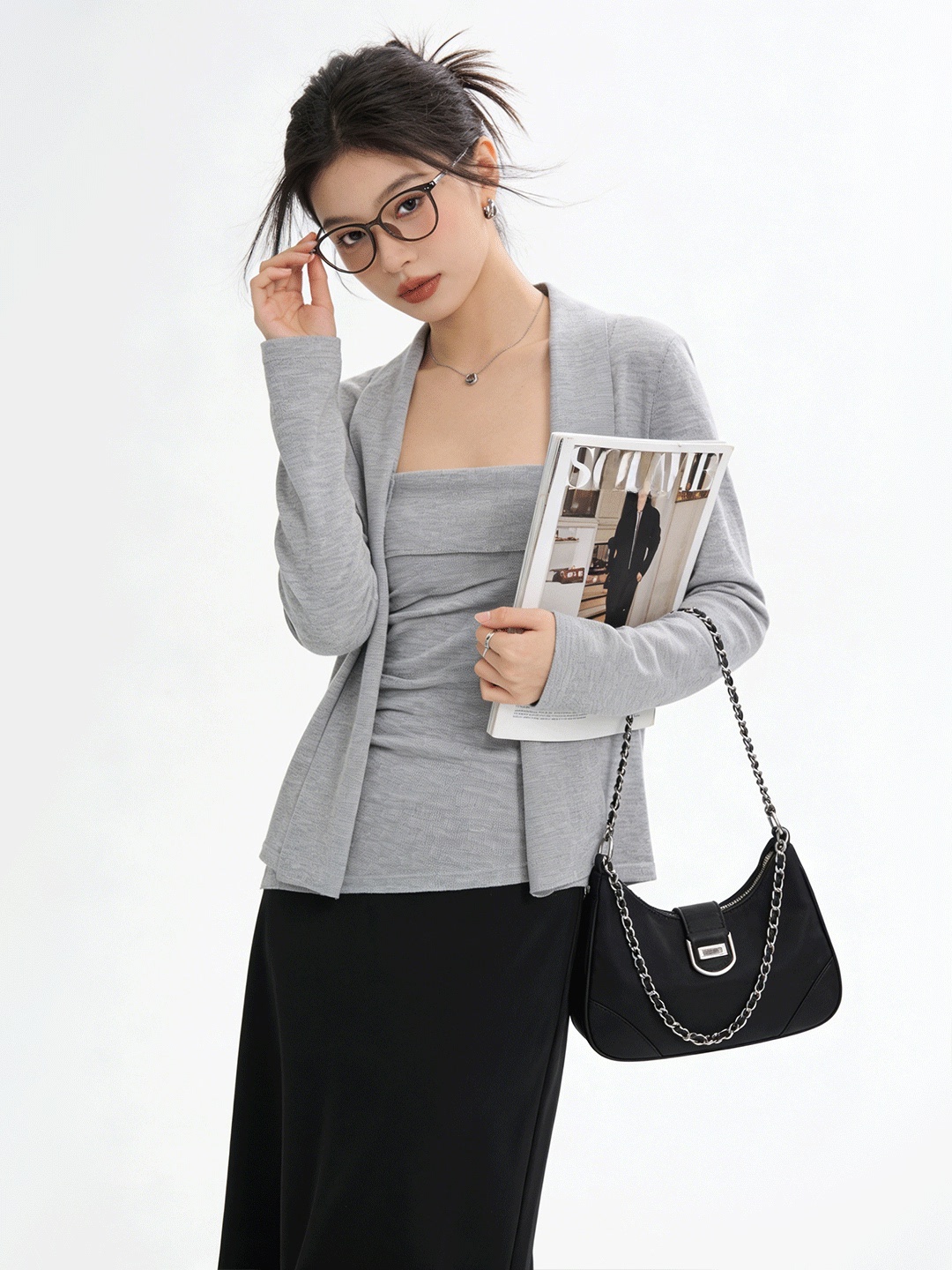 Lush Life เสื้อคาร์ดิแกนถักแบบ - Lifestyle In Korean บทวิจารณ์และราคา