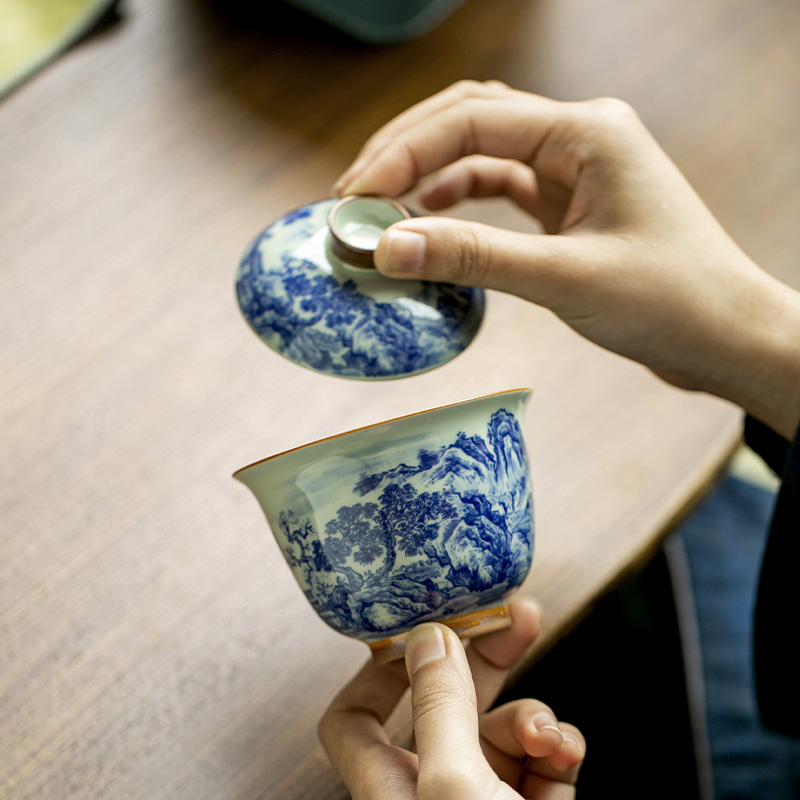 ชุดน้ำชาพกพาแบบจีนโบราณ สีน้ำเ - Korean Tea Set บทวิจารณ์และราคา